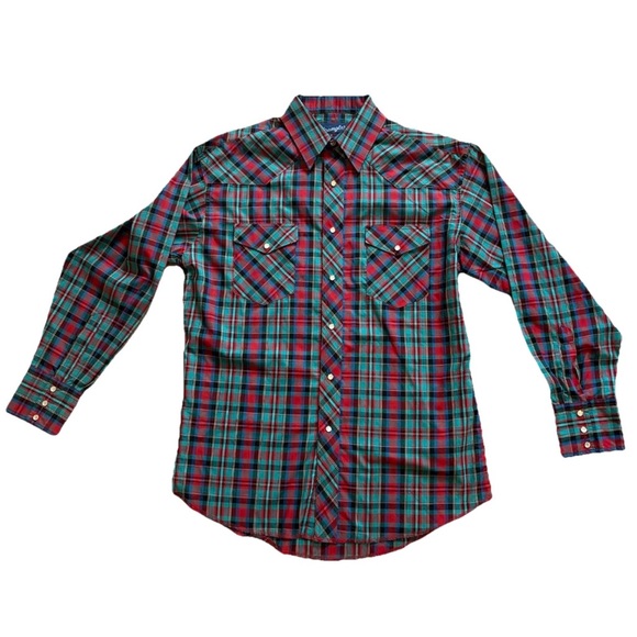 Vintage Wrangler Plaid Western Shirt 15.5 x 34 | 90s Y2K Style - Picture 1 of 12